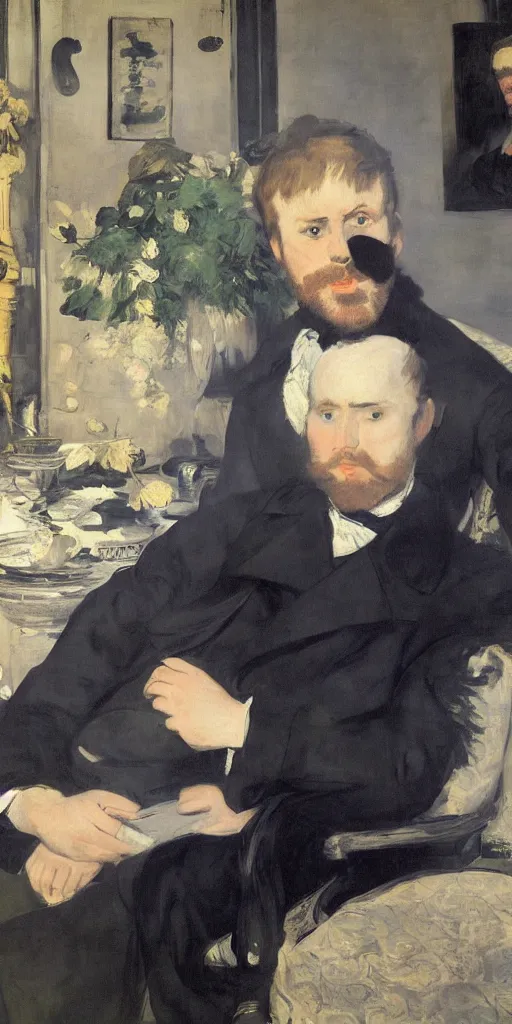 Image similar to manet was born into a wealthy family in paris in 1 8 3 2, digital art, 3 d rendering