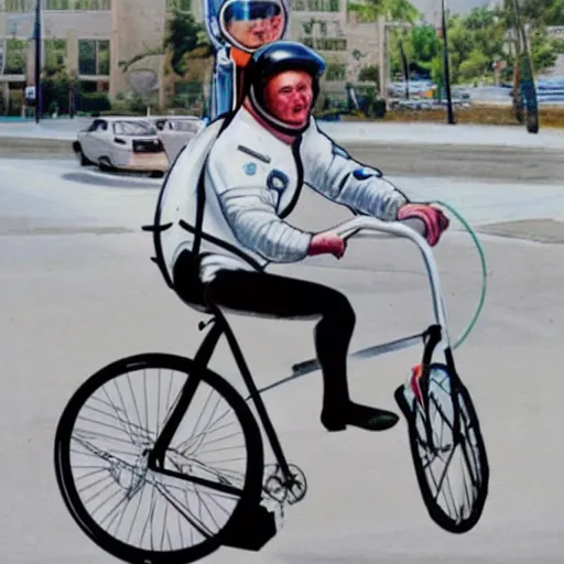 Image similar to astronaut riding a bike to the moon