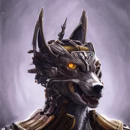 Image similar to Medieval mythical creature - hybrid of bus and wolf, having head of wolf and body of bus, like transformer, oil on canvas, fantasy, digital painting, concept art, smooth, sharp focus, illustration, artstation trending, octane render, unreal engine, witcher 3