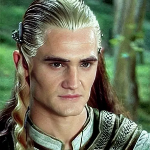 Image similar to lord of the rings legolas as a mushroom with face