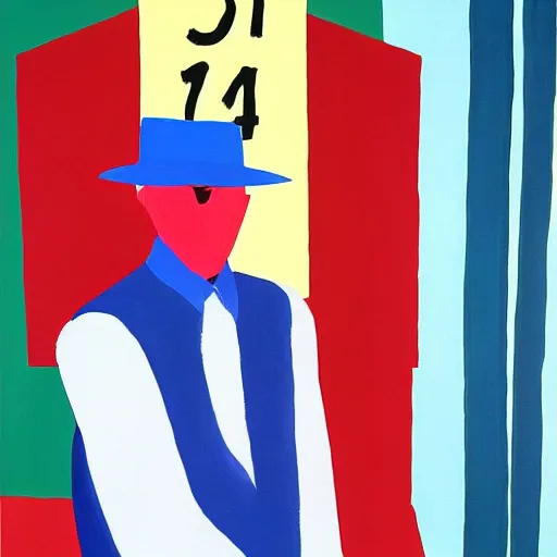 Image similar to painting of an invisible man, by hockney