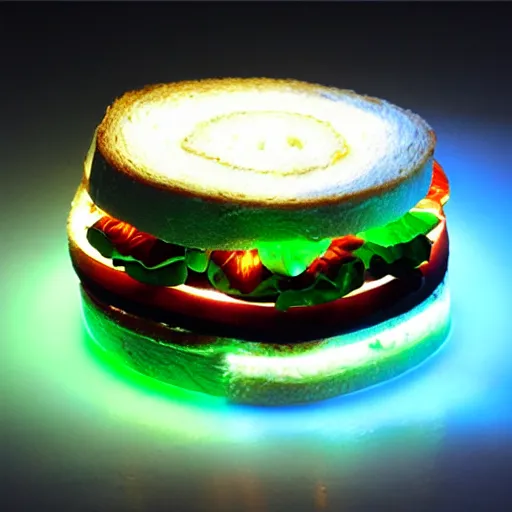 Prompt: sandwich of led lights