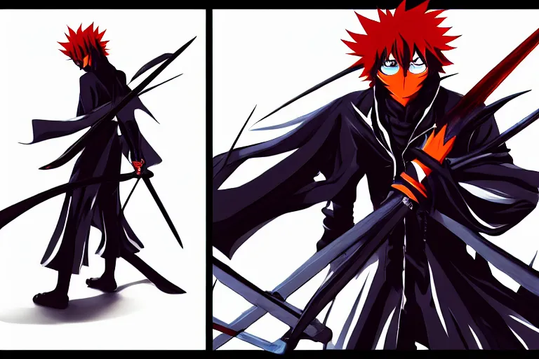 Prompt: ichigo kurosaki, in the style of wlop, illustration, epic, fantasy, hyper detailed, smooth, unreal engine, sharp focus, ray tracing