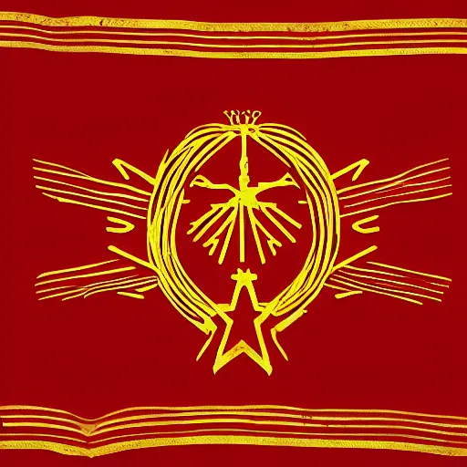 Prompt: flag of the ussr in the style of the flying spaghetti monster, 3 5 mm photography, highly detailed, cinematic lighting, 4 k