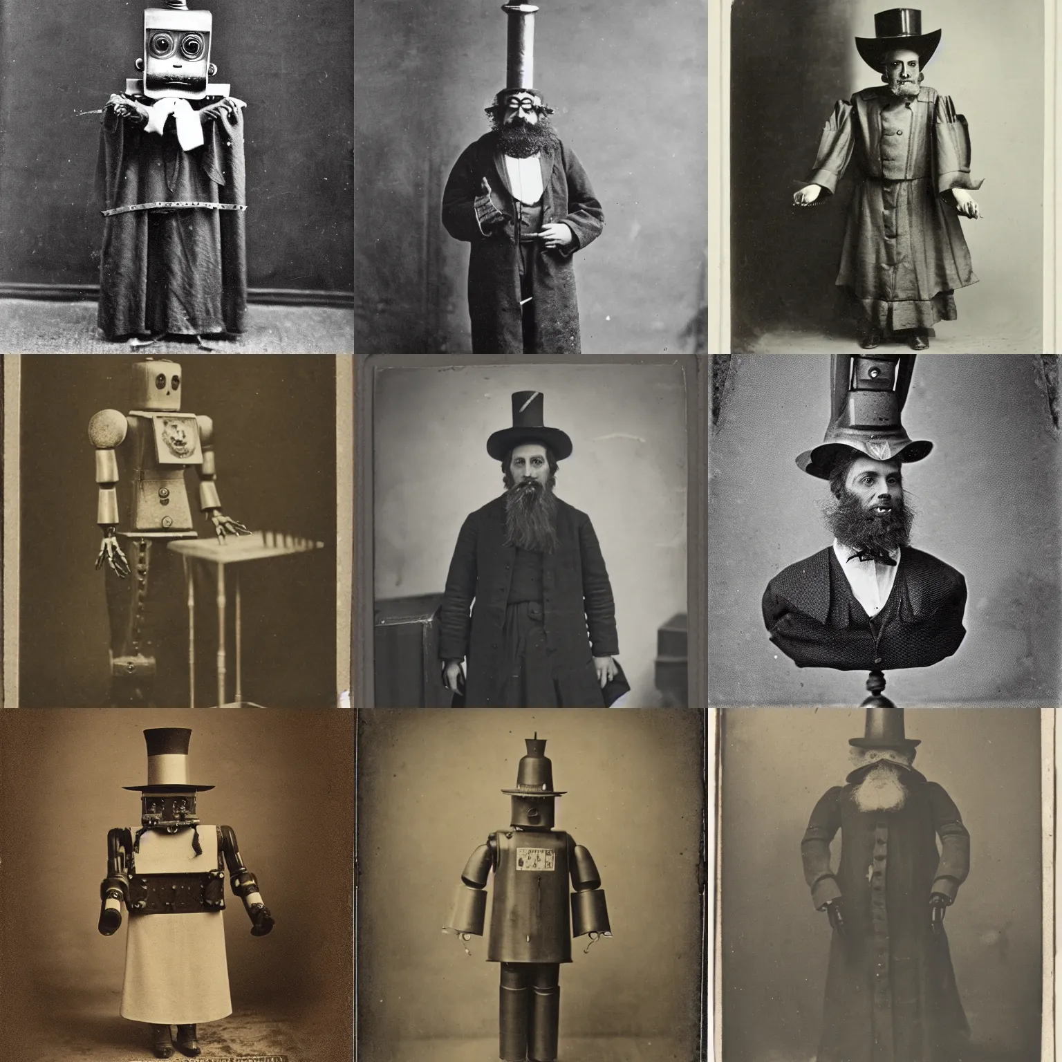 Prompt: robot as a rabbi, lithuanian, 1 8 7 0, photograph, robo, android, cyborg