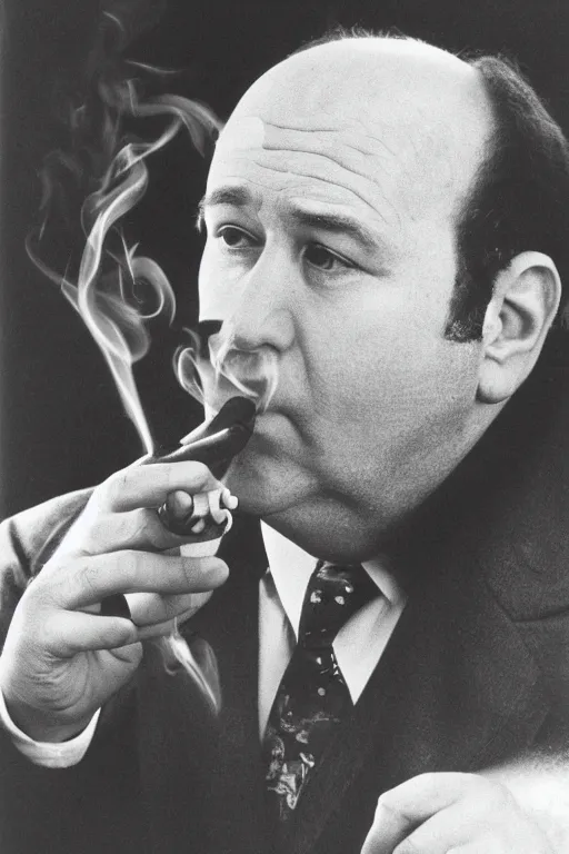 Prompt: portrait photo of george constanza, smoking a pipe, atmospheric