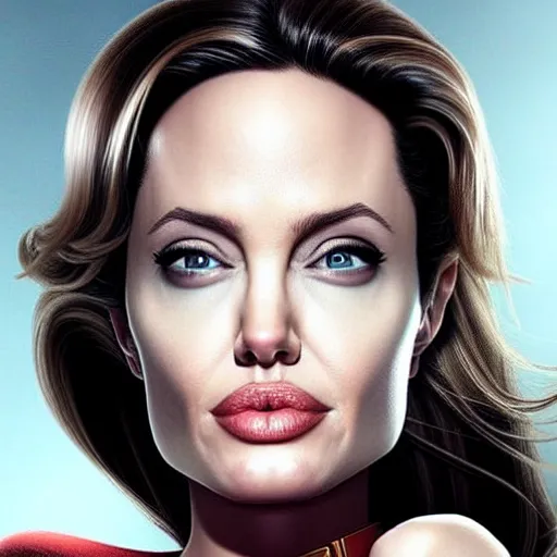 Image similar to an amazing award winning photo of angelina jolie as supergirl