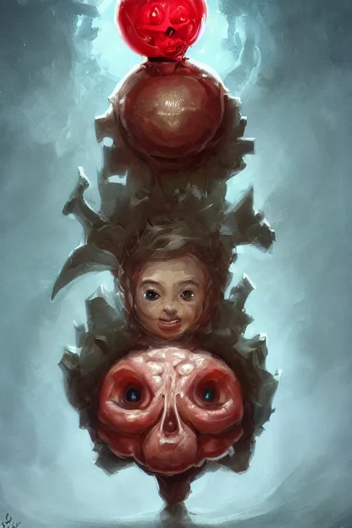 Prompt: cute anthropomorphic human red brain wearing a cape, tiny, small, miniature human brain, human brain , short, pale blue, cute and adorable, pretty, beautiful, DnD character art portrait, matte fantasy painting, DeviantArt Artstation, by Jason Felix by Steve Argyle by Tyler Jacobson by Peter Mohrbacher, cinematic lighting