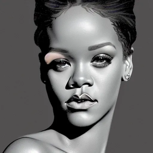 Image similar to “ rihanna retro minimalist portrait by jean giraud, art of moebius, sharp, smooth face, comic, 8 k ”