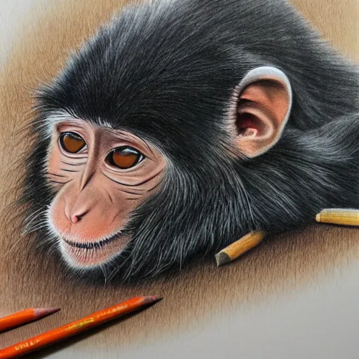 Painting Monkey Using Oil Pastels Stock Illustration 1514431502 |  Shutterstock