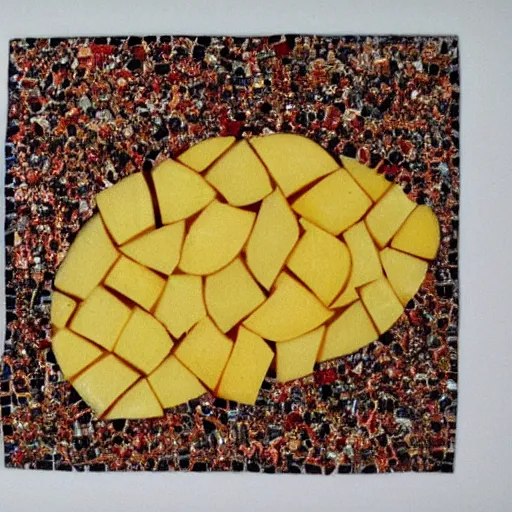 Prompt: mosaic made out of patatas