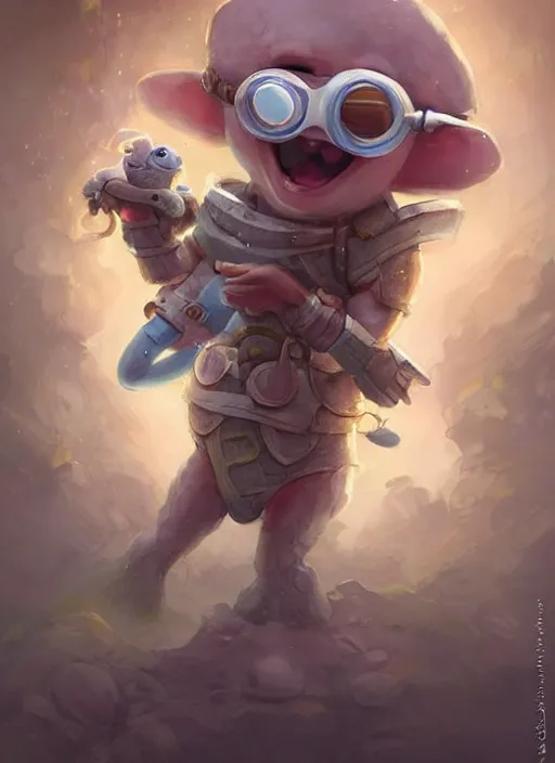 Image similar to cute little anthropomorphic cleaner shrimp sealer wearing light goggles, tiny, small, miniature animal, baby animal, short, pale blue armor, cute and adorable, pretty, beautiful, DnD character art portrait, matte fantasy painting, DeviantArt Artstation, by Jason Felix by Steve Argyle by Tyler Jacobson by Peter Mohrbacher, cinematic lighting