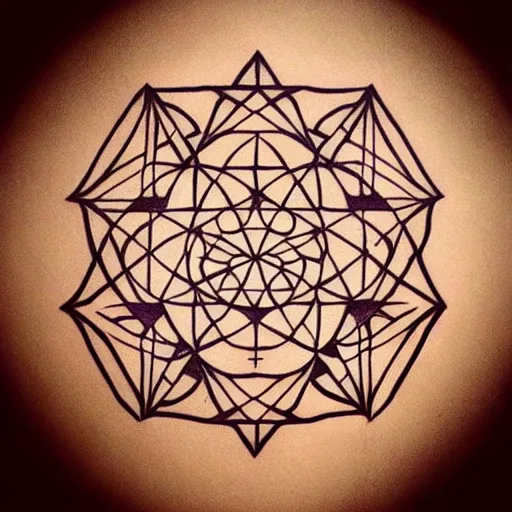 Image similar to tattoo stencil of sacred geometry, artesobscurae, instagram, pinterest, very detailed, thick