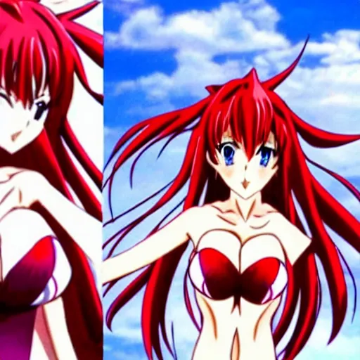 Image similar to a screenshot of rias from high school dxd