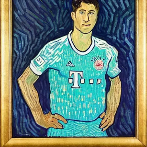 Image similar to robert lewandowski by van gogh