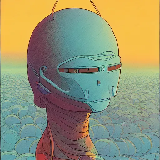 Image similar to hope for humanity, colored ink, moebius illustration art, key art