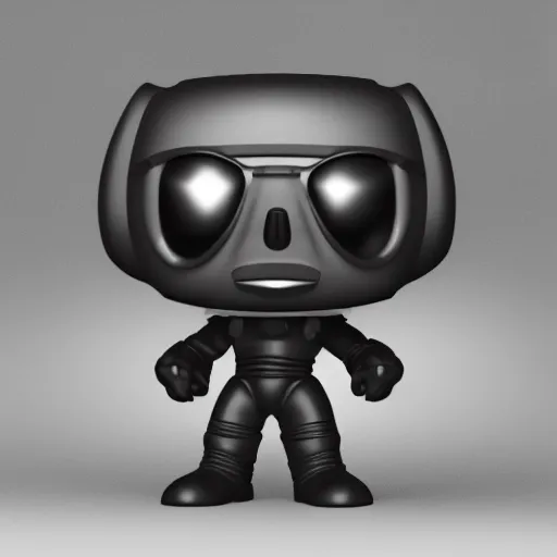 Prompt: a 3d render of technoblade as a funko pop stood Infront of the box, studio lighting, grey background