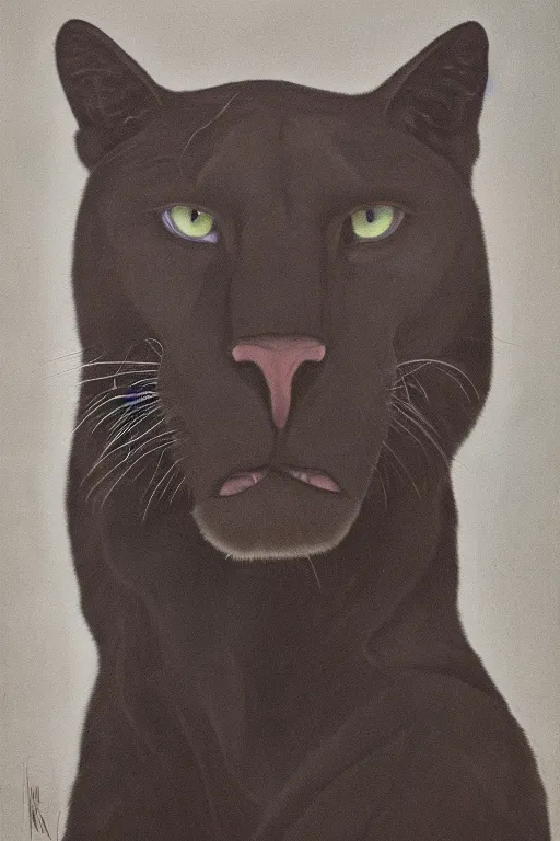 Prompt: portrait of the caucasian black panther, lgbtq, award winning portrait