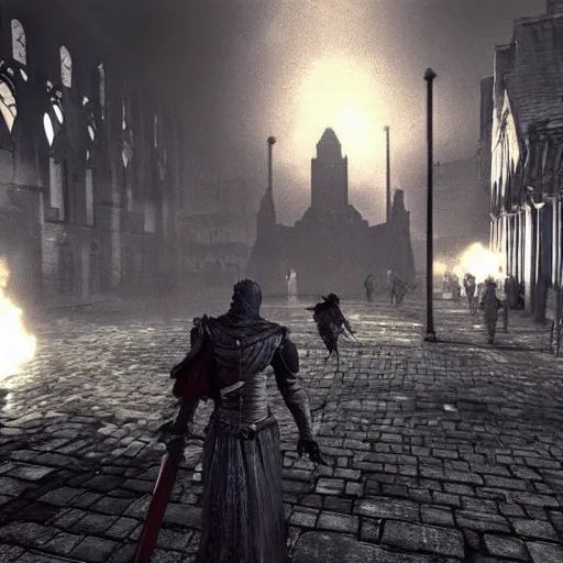 Image similar to dark souls in 1 9 8 0 liverpool riots