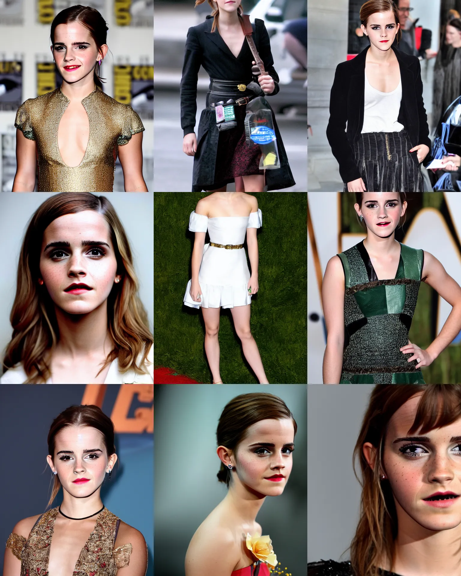Prompt: a 4 k photo of emma watson dressed as 2 0 0 0's girl