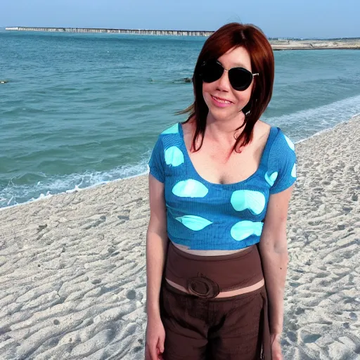 Image similar to lily aldrin on the beach