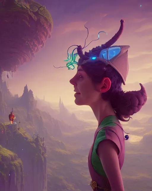 Image similar to highly detailed surreal vfx portrait of a happy elves in a futuristic world, stephen bliss, unreal engine, greg rutkowski, loish, rhads, beeple, makoto shinkai and lois van baarle, ilya kuvshinov, rossdraws, tom bagshaw, alphonse mucha, global illumination, detailed and intricate environment