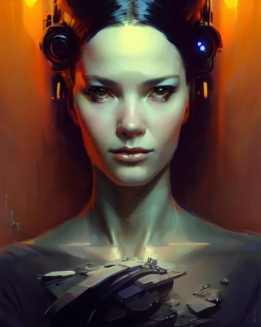 Image similar to masterpiece concept art, a beautiful highly detailed sci - fi lady on wheelchair, artist of 2 2 nd century, cinematic moody colors, realistic shaded lighting poster by ilya kuvshinov, magali villeneuve, artgerm, jeremy lipkin and michael garmash and rob rey,