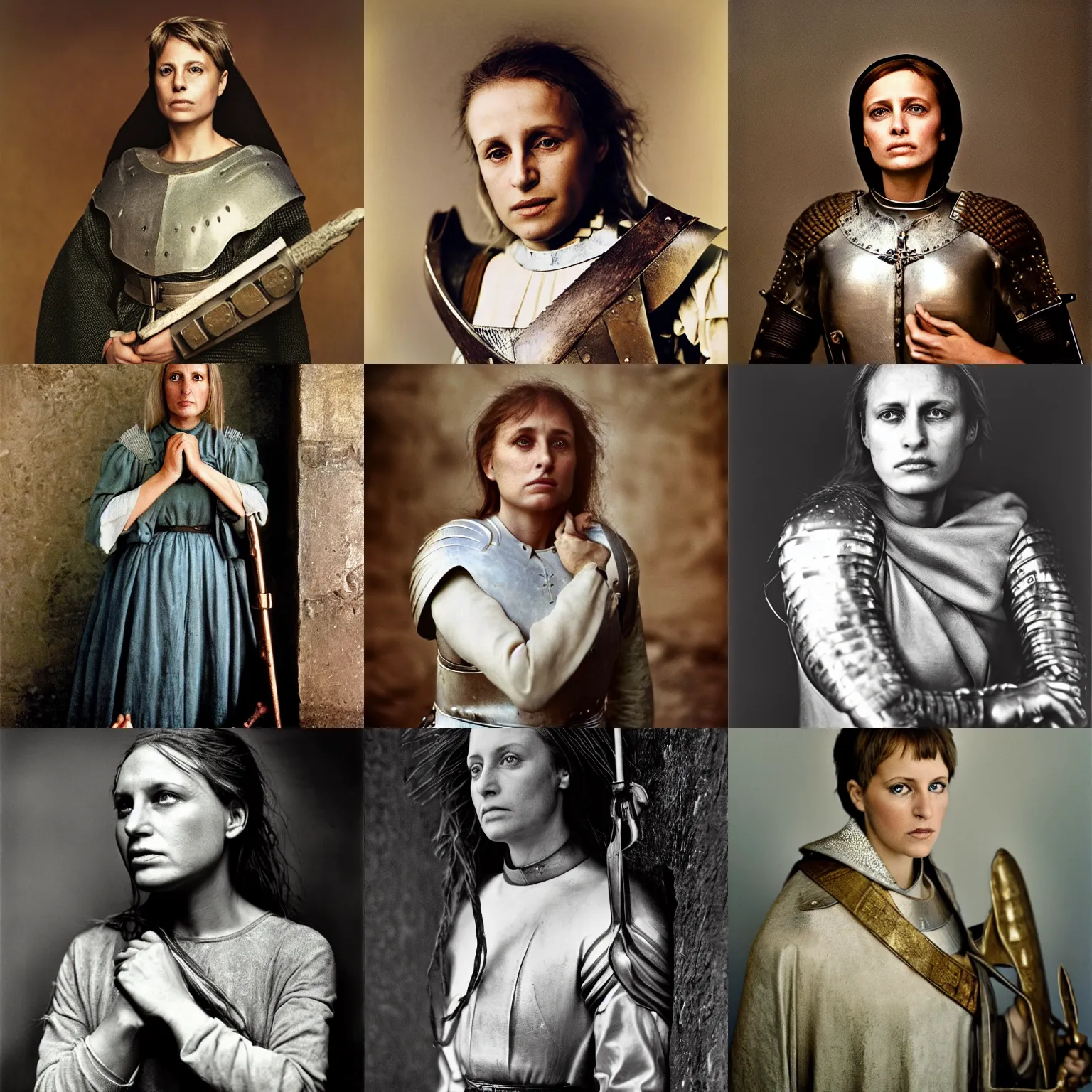 Prompt: Joan of Arc, candid portrait photography by Annie Liebovitz