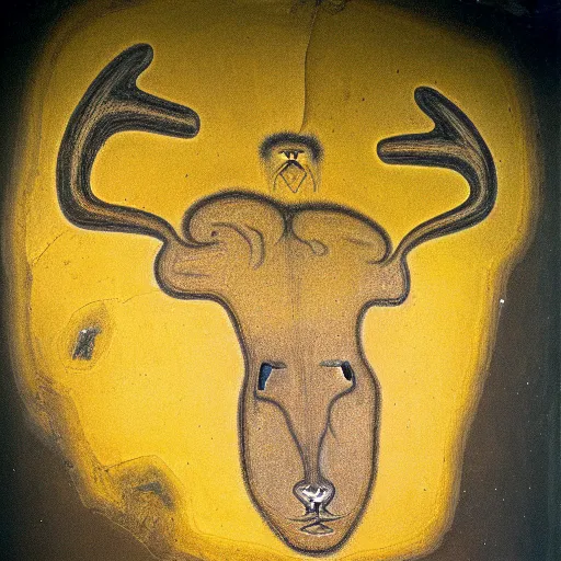 Prompt: portrait of god bear, chauvet cave art