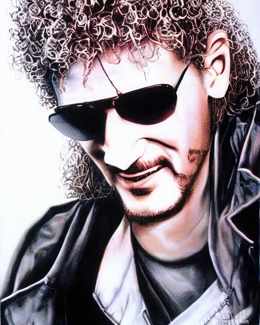 Image similar to layne staley in mtv unplugged, airbrush, drew struzan illustration art, key art, movie poster