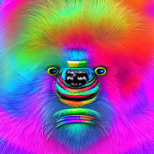 Prompt: fur rainbow monster, highly detailed digital art