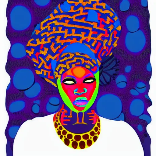 Prompt: Georgia Anne Muldrow, afro-psychedelia, afrocentric mysticism, in the style of Jack Gaughan