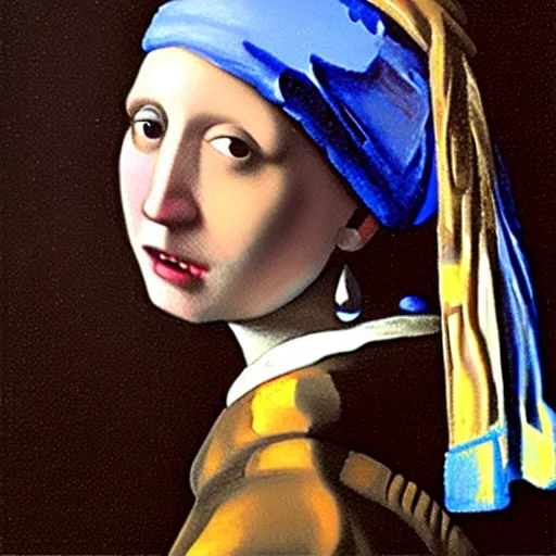 Image similar to Gabe Newell with a Pearl Earring, painting by Johannes Vermeer