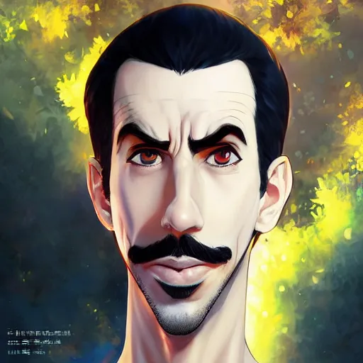 Image similar to An anime portrait of Borat, by Stanley Artgerm Lau, WLOP, Rossdraws, James Jean, Andrei Riabovitchev, Marc Simonetti, and Sakimichan, tranding on artstation