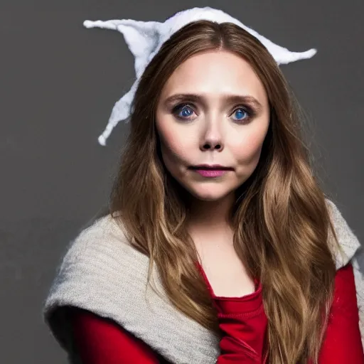 Prompt: photo of elizabeth olsen as an elf, portrait, dslr