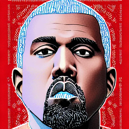 kanye west on the american one dollar bill, Stable Diffusion