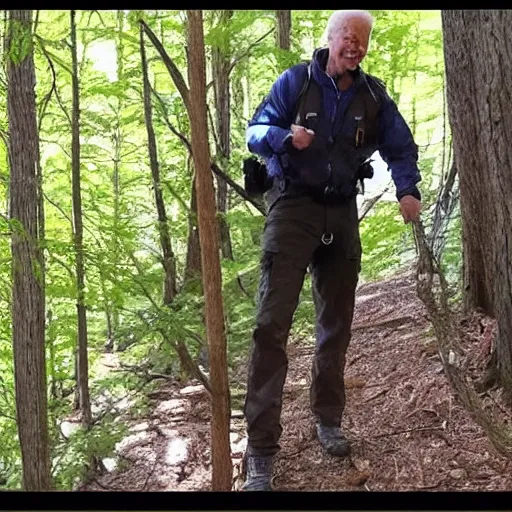 Image similar to joe biden trail cam footage woods