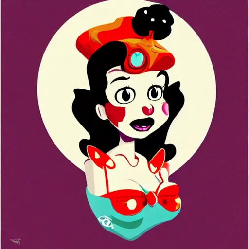 Image similar to portrait skull girl betty boop by petros afshar, tom whalen, jc leyendecker and singer sargent