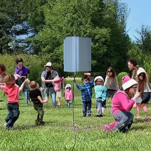 Prompt: harvesting energy from a field of toddlers and babies, matrix