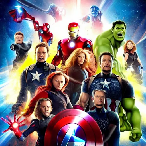 Image similar to Avengers poster but with chimpanzees