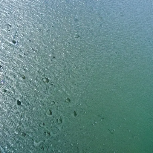 Prompt: seabed showing the marks caused by scallop dredging