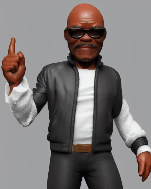 Prompt: full body 3d render of Samuel L. Jackson as a funko pop, studio lighting, white background, blender, trending on artstation, 8k, highly detailed