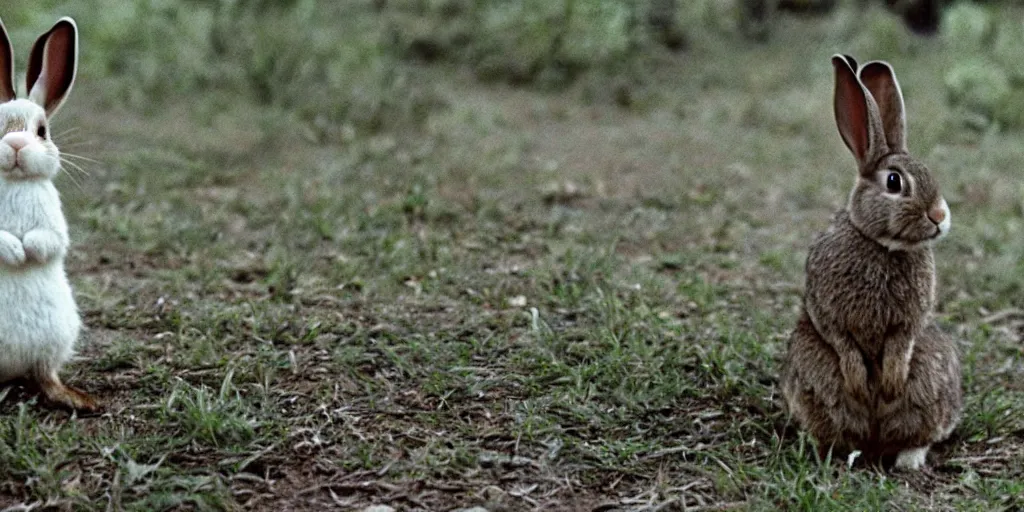 Image similar to a rabbit in the movie moonrise kingdom, screenshot