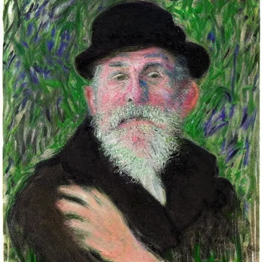 Prompt: portrait of blind loui braille in style of claude monet