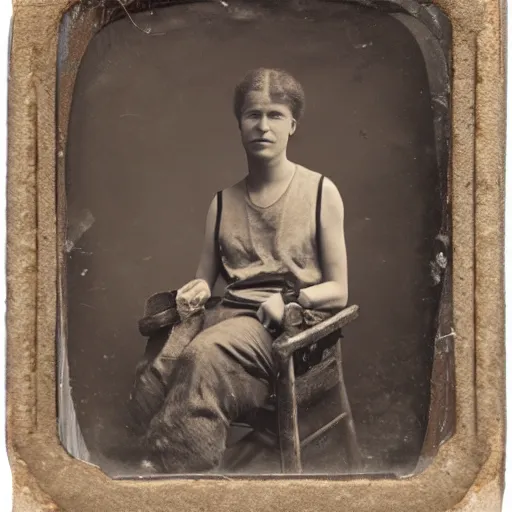 Prompt: Tintype photograph of primitive found objects displayed in an ethnographic museum, archive material, anthropology, 1920s studio lighting.