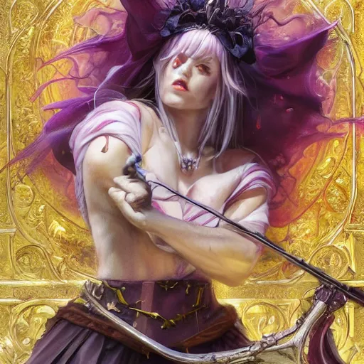 Prompt: Shalltear Bloodfallen Casting the spell called the only goal in life is death in a village, detailed, centered, digital painting, artstation, concept art, donato giancola, Joseph Christian Leyendecker, WLOP, Boris Vallejo, Breathtaking, 8k resolution, extremely detailed, beautiful, establishing shot, artistic, hyperrealistic, beautiful face, octane render, cinematic lighting, dramatic lighting, masterpiece