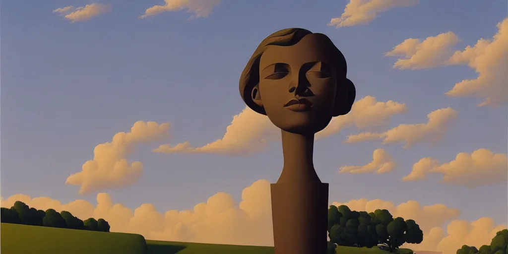 Image similar to statue, blue sky, summer evening, kenton nelson