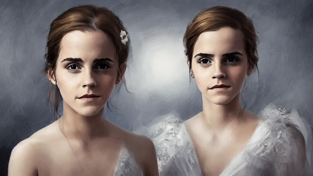 Image similar to emma watson, marry, ceremony, concept art, generated by artificial intelligence, 8K UHD, trending on artstation, extremely detailed