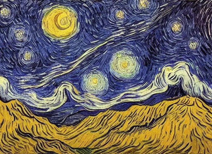 Image similar to the epic entire interstellar universe depicted by Vincent van Gogh