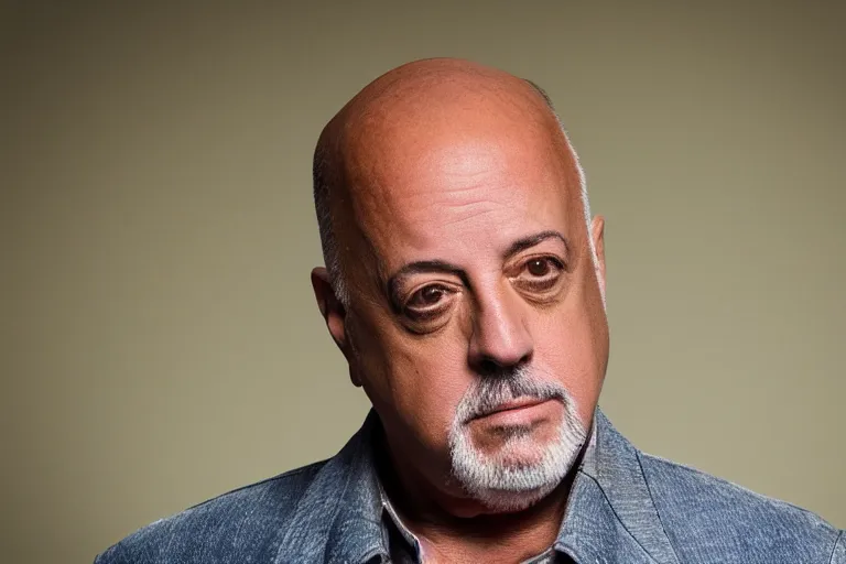 Prompt: Mug Shot of Billy Joel, screen light, sharp, detailed face, photo, focus